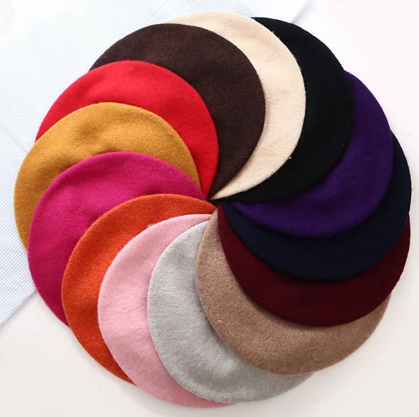 Fashion Solid Wool Winter Women Girl Berets Hats Caps French Artist Beanie Hat Ski Cap For Female fashion Accessories