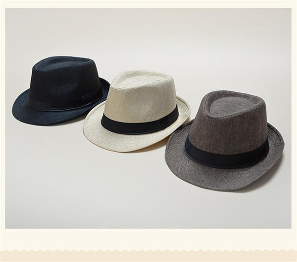 Vogue Men Women Soft Fedora Panama Hats Cotton/Linen Straw Caps Outdoor Stingy Brim Hats Spring Summer Beach 34 Colors TO662