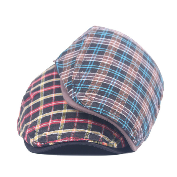 Plaid beret cap men's and women's cap wholesale aliexpress foreign trade hot sale front hat vintage art hat