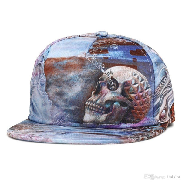 1PC Hot Sale Unisex 3D Skeleton Skull Snapback Hats Hip-Hop Adjustable Men Women Baseball Cap Wholesale