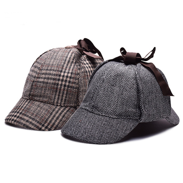 Cosplay Cap Detective Sherlock Holmes Deerstalker Hat Gray Cups New Berets Cap Vestidos