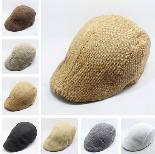 Gorgeous Women Men Retro Cap Peaked Beret Fashion Linen Cotton French Newsboy Visor Golf Driving Flat Cabbie Artist Hat xmas gift 7colors