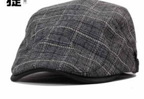 adjustable cap berets YJY-A008 spring and summer hat and peaked cap leisure cap British grid Plaid hat cap forward 3 colors black coffe grey