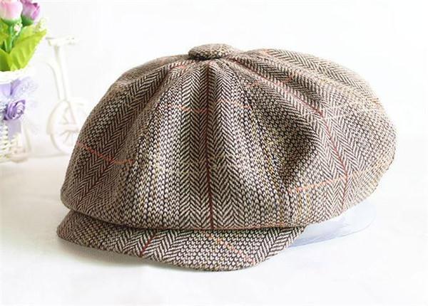 3pcs Wholesale-Men Women Retro Baker Boy Hat Newsboy Gatesby Tweed Golf Sun Flat Beret Cap Spring Autumn Berets