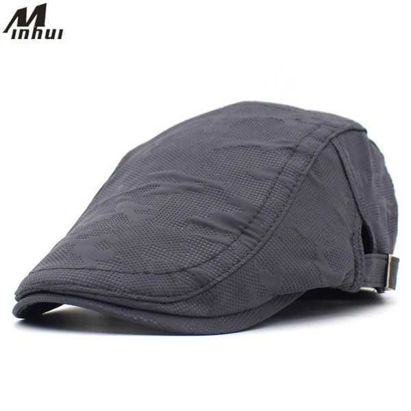 Minhui 2019 New Spring Summer Beret Men Outdoor Flat Caps Travelling Headwear Sports Breathable Cap Berets Hat