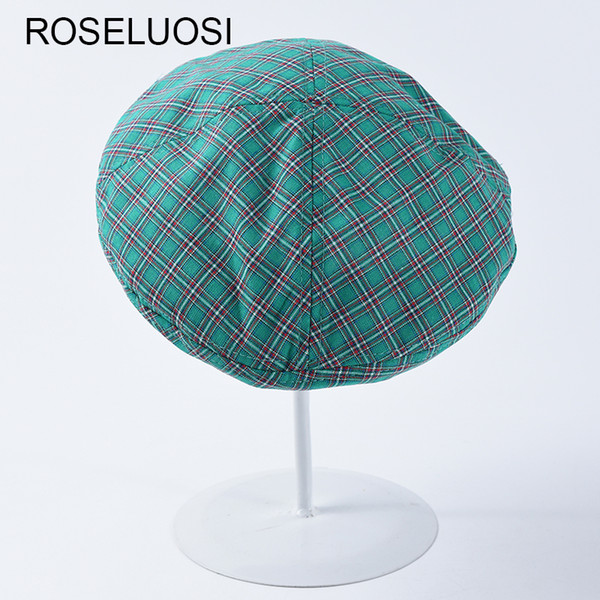 Women Casual Plaid Berets Hat 2019 Spring Summer New Fashion Beret Hats Bonia Femme Gorras Mujer