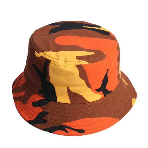 Adult Cotton Flat Hats Men Women Chapeau Fashion Camouflage Bucket Hat Fisherman Caps Outdoor Sun Protective Beach Hats