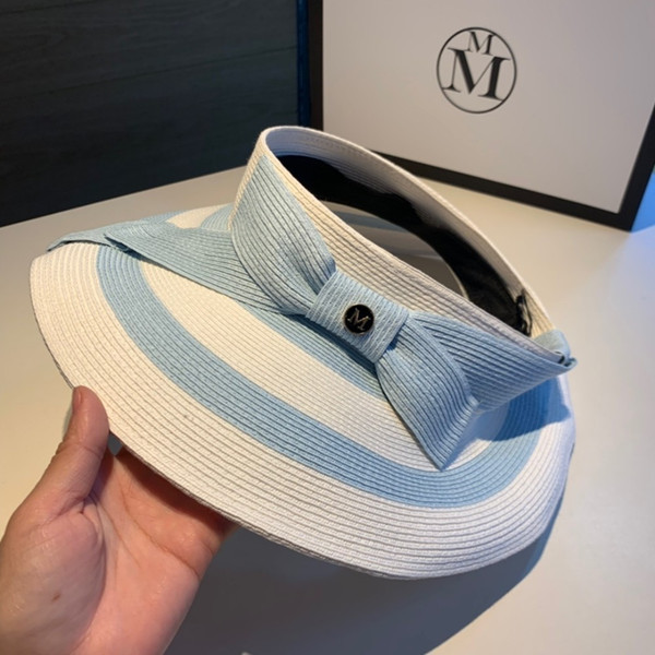 2019 The new shade Empty top Striped sun hat for women high quality Visor Fashion Running sunshadeis