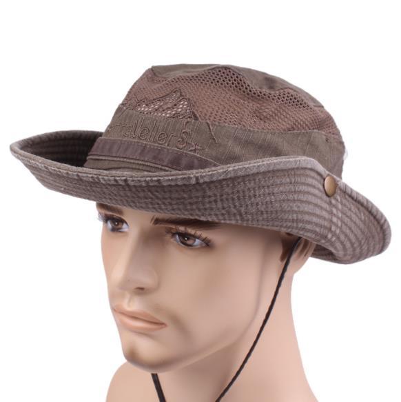 Hot Sale! Fashion Sunshade Cap Hat For Mens Embroidery Visor Summer Cap Mesh Hats Cotton Fisherman Hat Outdoor Climbing Adjustable Caps