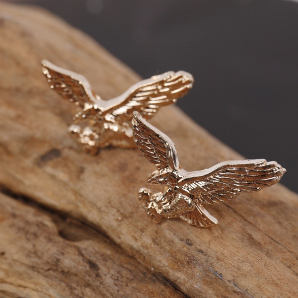 12pairs=24 Pcs/lot Brooches Fashion Unisex Jewelry Eagle Animal Brooches Golden Silver Birds Suit Lapel Pins Bulk Wholesale J 190509