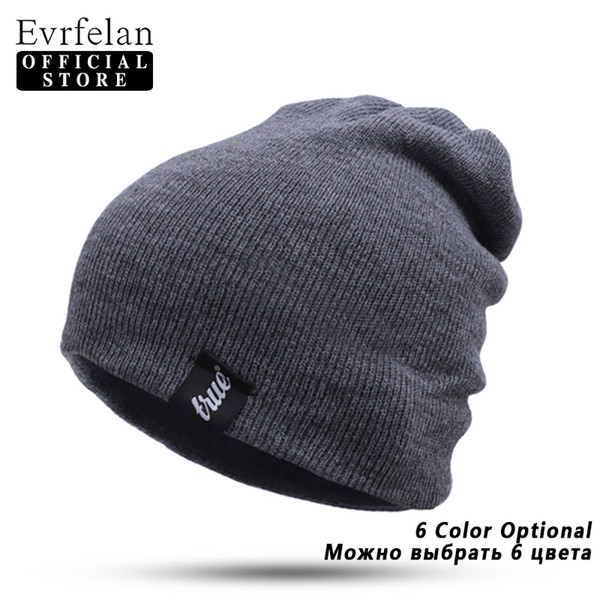 Evrfelan Brand Winter Hat For Men Skullies Beanies Women Fashion Warm Cap Unisex Elasticity Knit Beanie Hats Drop Shipping