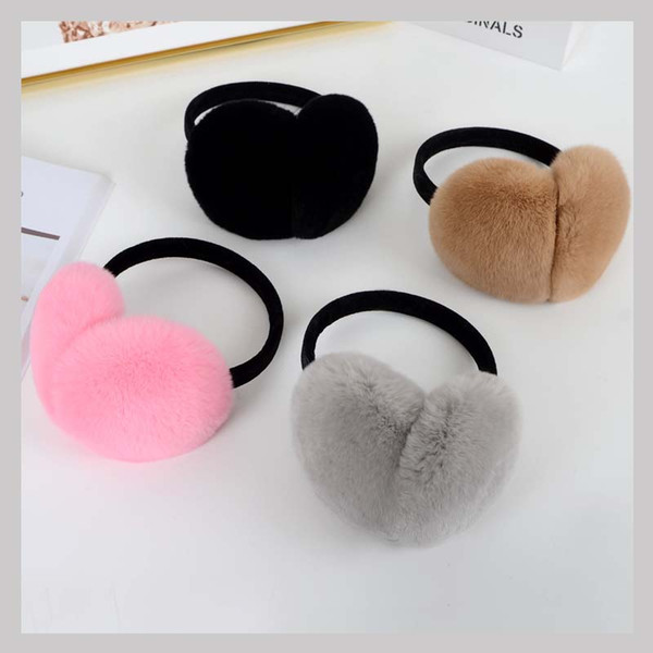 Real Rex Rabbit Fur Earmuffs Woman Rabbit Fur Earmuff Christmas Gift Cute Ear Warmer Winter Warm Ear Flap Unisex Ms.MinShu
