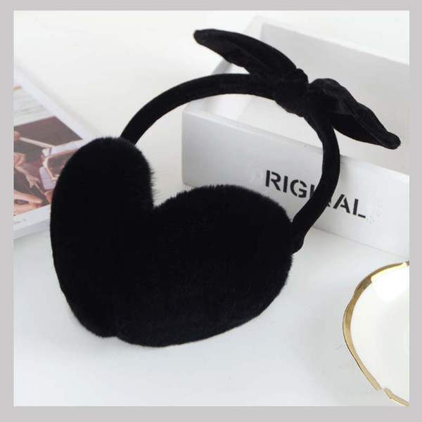 Girl's Earmuffs Real Rex Rabbit Earmuffs Women Earflap Cute Ladie's Ear Muff Natural Fur Ear Warmer Ms.MinShu