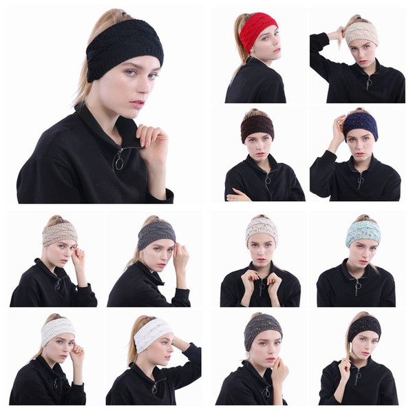 13 Colors Knitted Headbands Women Winter Ears Headbands Knitted Turban Headwrap Crochet Headband Hair Accessories CCA10381 300pcs