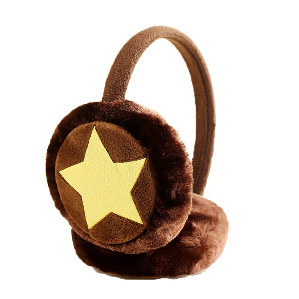 Ear Muffs Children's Cold-proof Warm Earmuffs Cute Color Five-pointed Star Plush Ear Warmer Kids Winter Accessories for Kids