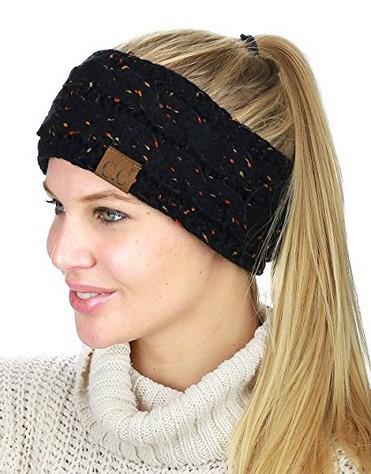 Fashion Winter Warmer Women CC Headbands Caps Colorful Confetti Cable Knitted Ear Warmer Head Wrap Hats for Women Wholesale Price
