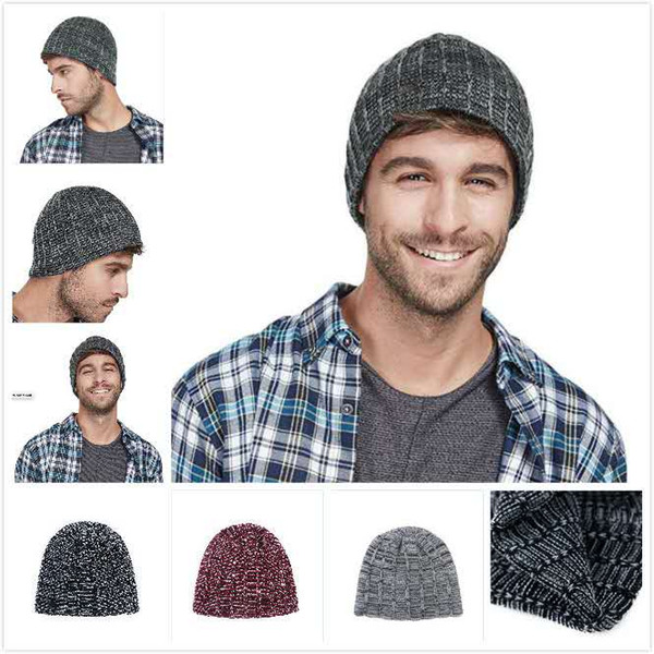 The New Fashion Winter Hats Yarn Mixed Mesh Double Hood Men And Women Baotou Eaemuffs Knitted Hat