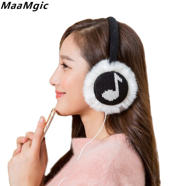 Earmuff Music Earmuff Headphones Warmer Ear Muffs Faux Fur Ear Muffs Plush Headphones Soft Warmer Women Girls Winter