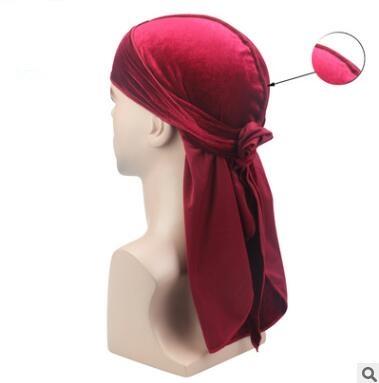 Mens Velvet Durags Bandana Turban Hat Wigs Doo Men Durag Biker Headwear Headband Pirate Hat Du-RAG Hair Accessories cosplay caps 36