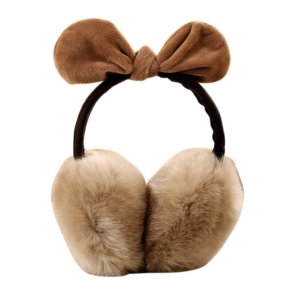 Ladies Girls Earmuffs Cute Bowknot Furry Ear Muffs Comfy Soft Outdoor Winter WML99
