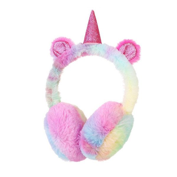 Winter cute infant children earmuffs unicorn earmuffs plush warm ear protection bag factory direct sales