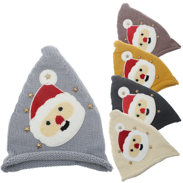 Fashion Knitted Beanies Lovely Santa Claus Knitted Cap Autumn Winter Boy And Girls Hat Multi Color 10 5ah C