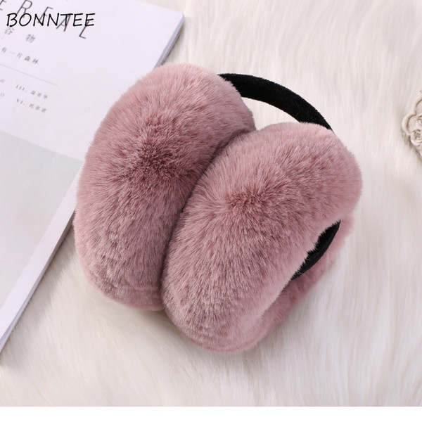Earmuffs Women 2018 Winter Warm Cute Cotton Plush Leisure Plus Velvet Cover Ear Folding Lovely Womens Ear Warmers Antifreeze