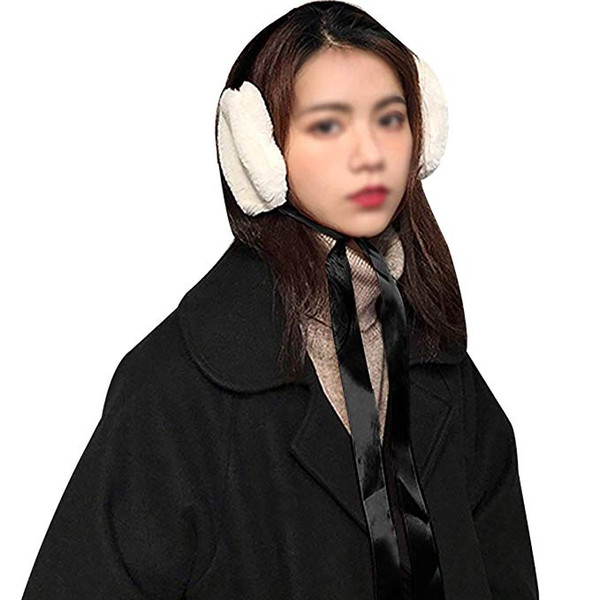 Korean Style Women Fashion Foldable Plush Earmuff Tie Earcap Winter Warm Ear Muffs Ear Warmer 10pcs/lot