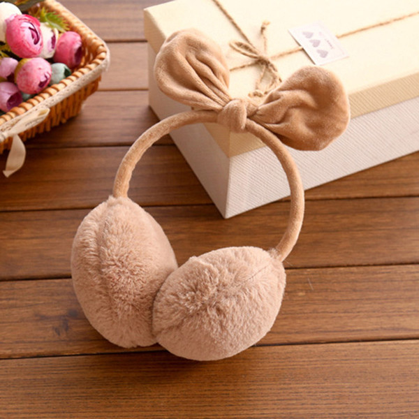Rabbit bow Winter Earmuffs Ear Cache Oreilles Warmers Winter Comfort Earmuffs Warm For Women Girls