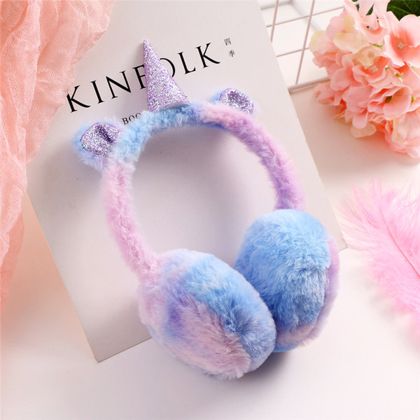Kids Unicorn Earmuffs Warm Plush 1-6 years old Children Winter Ear Muffs Warmer New High Quality Fur Ear Cover Cache Oreille