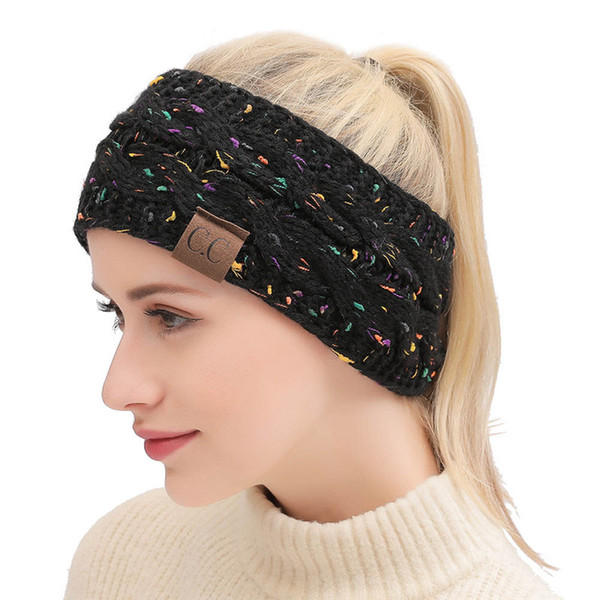 Multi Colorful Knitted Crochet Twist Women Headband Winter Ear Warmer Elastic Hair Band for Women's Wide Hair Accessories