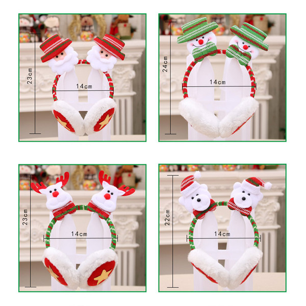 MLJY Christmas Earmuffs Santa Claus Elk Bear Headdress Party Decor Warm Cover Winter Earmuffs Ear Muff Gift Festival Supplies