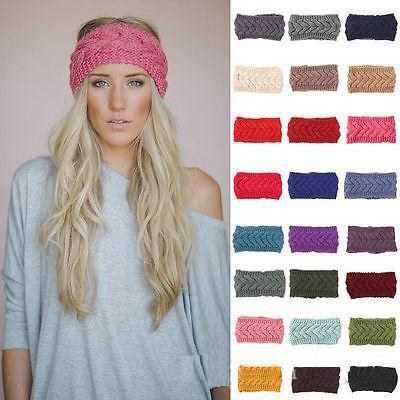 Crochet Headband 31 Colors Wool Crochet Headband Knit Hair band Winter Warm headbands Girls Headwrap Ear Muffs