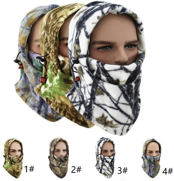 Camo Balaclava Hat Hooded Neck Warmer Winter Sports Face Mask for Men Bike Helmet Beanies Masked cap c840