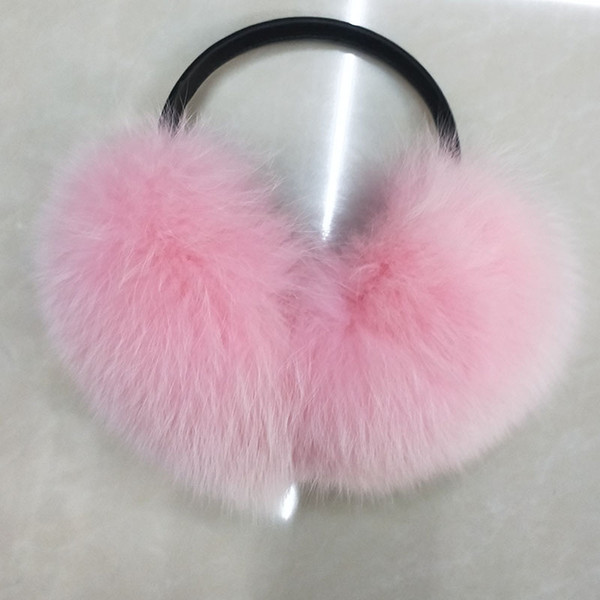 HSPL Real Fur Earmuffs Women For Winter Fox Fur Black Lovely Cute Ear Warmer Fashion Warm Female Comfort Girl's Ear Warmer
