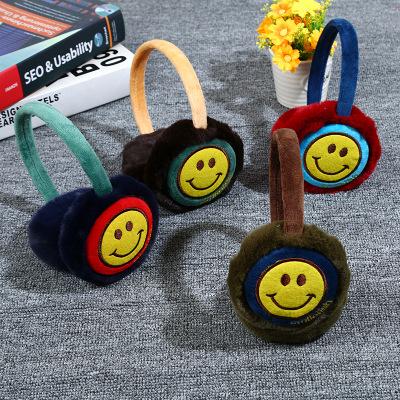1PC Winter kids Fashion boys girls Warm Fluffy Plush Fur Winter Earmuffs Ear muff smiling face Ear cover warmer Headband