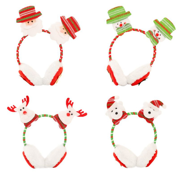 Kid Adult Winter Christmas Santa Claus Double Doll Earmuff Warmer Headband Clasp