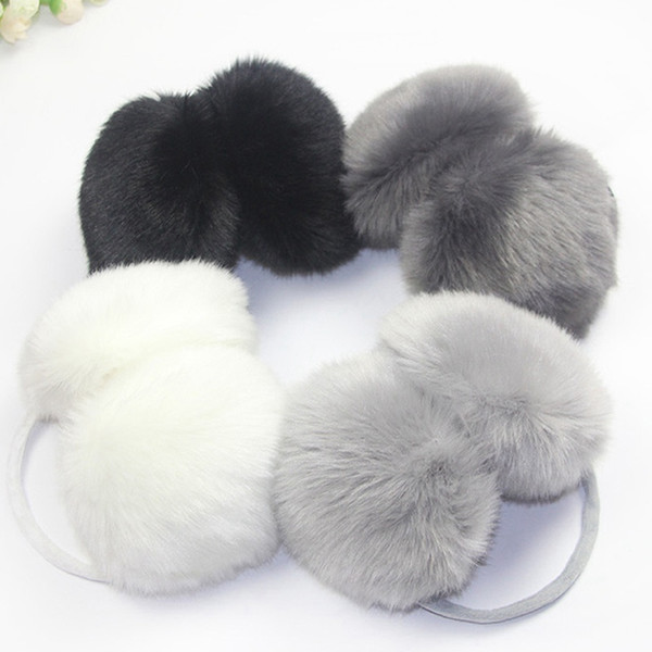 Winter Earmuffs Warm Cute Warmers Large Plush Ear Cover For Girls Solid Color Fashion Ear Warmer Earflap Soft Plush Random Color