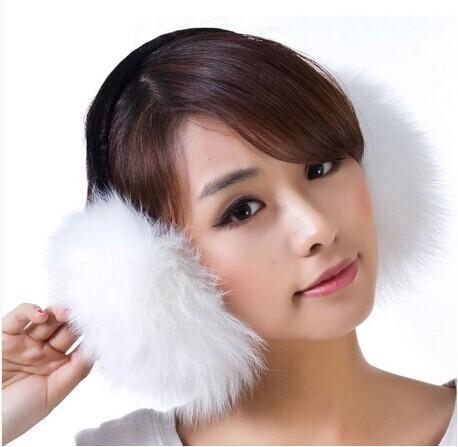 Free shipping 2018 NEW Fashionable women After hanging earmuffs In the winter to keep warm rabbit fur earmuffs Multicolor