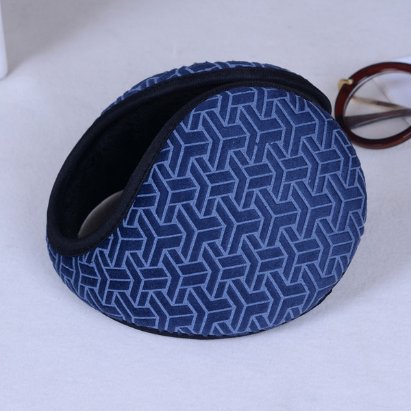 Unisex Fashion Knitted EarMuffs Winter Warm Plus Velvet EarMuff Women Men Knitted Ear Muffs Adult Earmuffs TWE006-blue