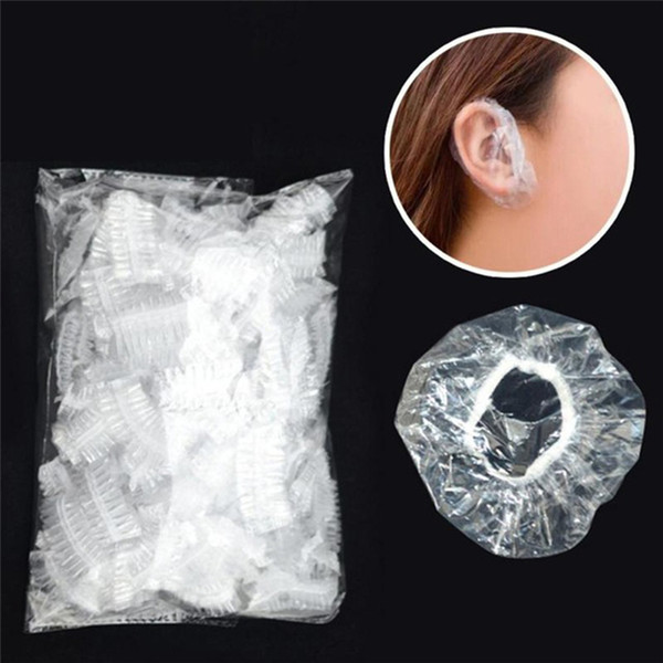 100pcs/pack Disposable Waterproof Earmuffs Ear Cover transparent