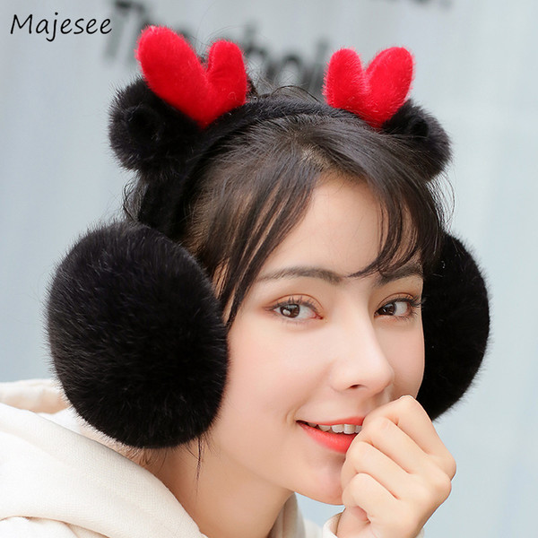 Earmuffs Women Folding Winter Warm Animal Cartoon Deer Womens Earmuff Kawaii Korean Style Leisure All-match Simple Students Chic