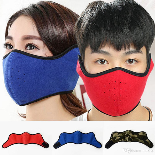 6pcs/lot Hot Selling Windproof Motorcycle Cycling Ski Winter Outdoor Fleece Warm Half Face Mouth Mask & Earmuff 6 Colors New