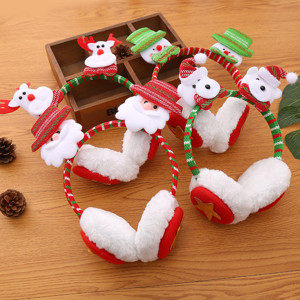 Christmas Kids Ear Muffs Winter Warm Unisex Santa Claus Cute Earmuffs Winter Accessories For Women Ear Cover
