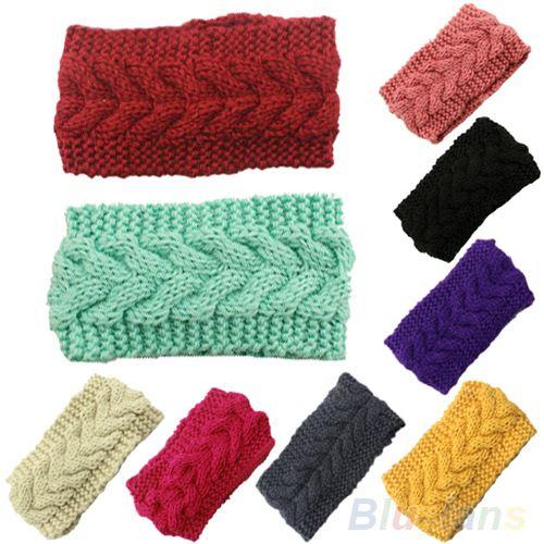 Women Winter Ear Warmer Headwrap Wide Crochet Headband Knit Flower Hairband 2MWH