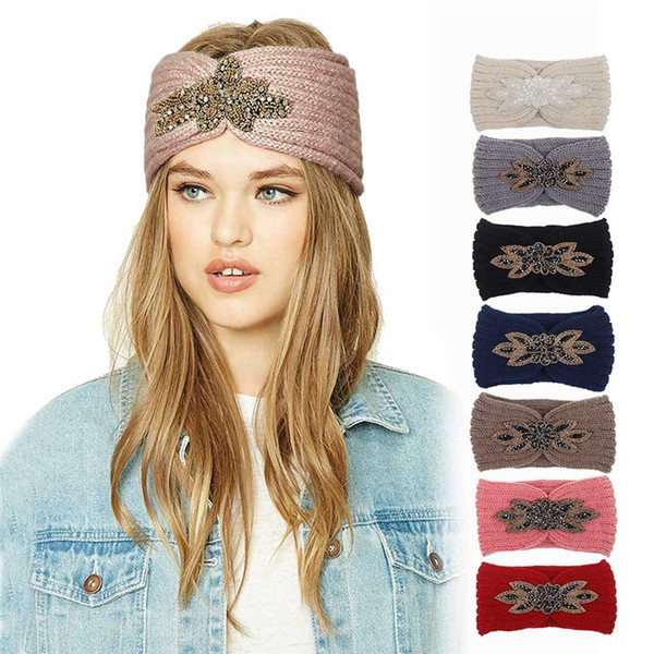 Women Knitted Headbands Winter Warm Head Wrap Wide Hair Accessories accesorios para el cabello