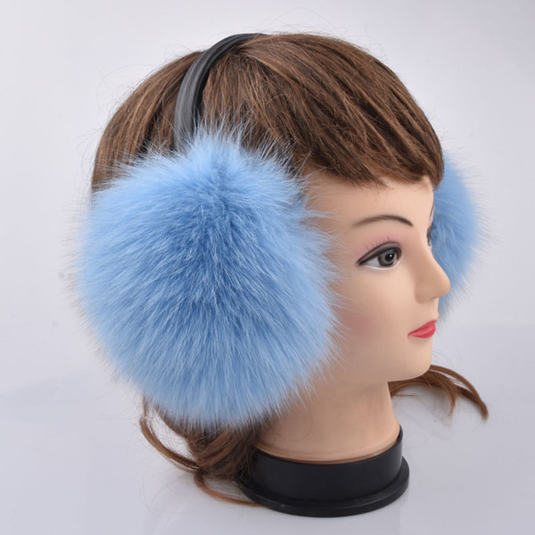 Women Warm Girl's Ear Warmer Genuine Fur Plush Ear Muff Real Fox Fur Earmuffs For Winter