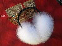 Women's Winter Real Genuine Fox Fur Earmuff with velvet hoopLady's Earcap 8 Colours Warm /Soft