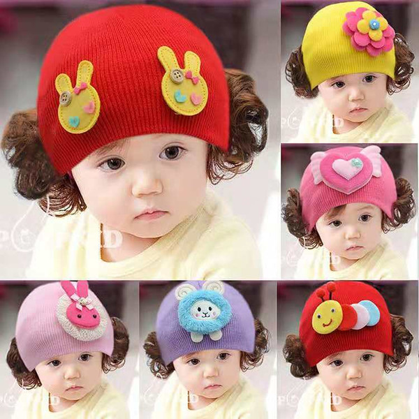 2018 Hot Sale Unisex Baby Wig Cap Woolen Knitted Multicolor Wing Love Shape Bee Bug Pattern Outdoor Warmth