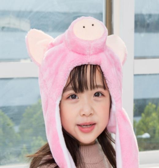 Hot Sales Plush Cartoon Animal Hat Imitation Animal Hats Warm Ear Caps Children Hats Winter Cute Cap